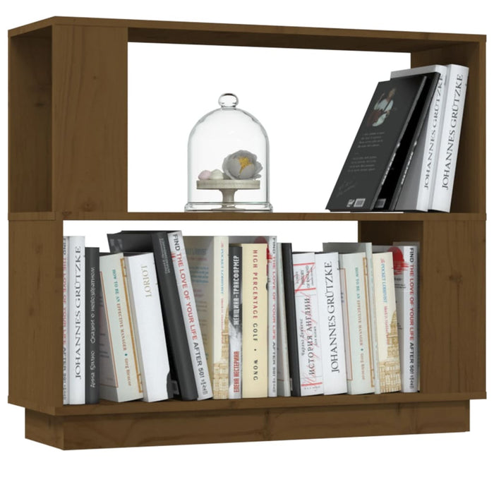 Bibliotecă/Separator cameră, maro miere, 80x25x70 cm lemn masiv WALTI