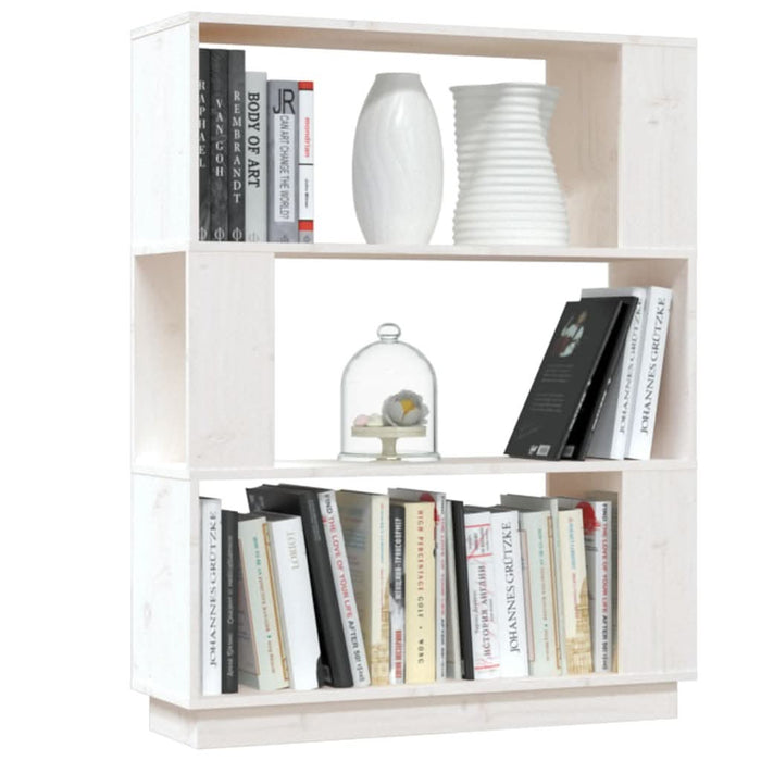 Bibliotecă/Separator cameră, alb, 80x25x101 cm, lemn masiv pin - WALTI WALTI