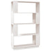 Bibliotecă/Separator cameră, alb, 80x25x132 cm lemn masiv pin - WALTI WALTI