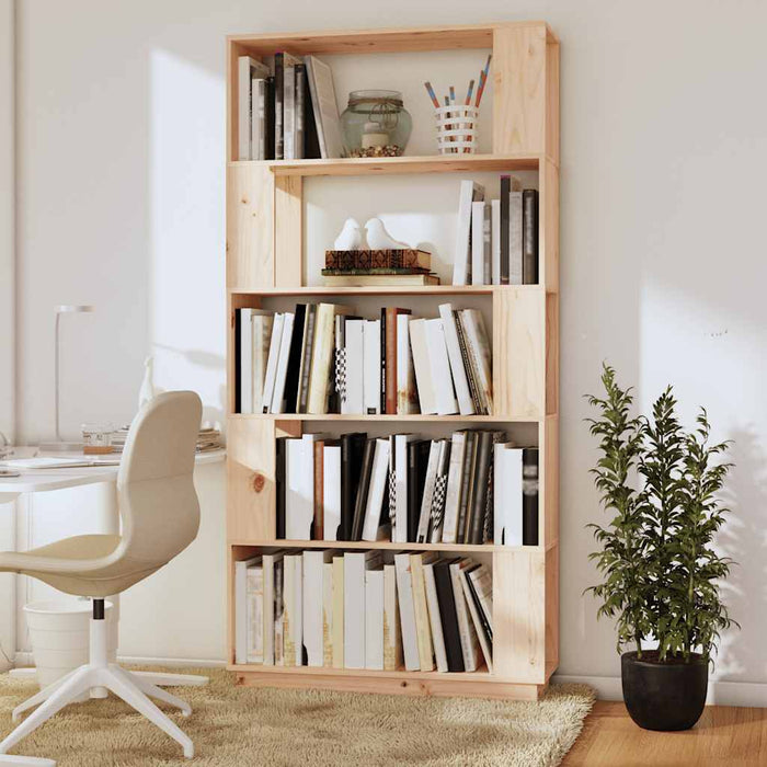 Bibliotecă/Separator cameră, 80x25x132 cm lemn masiv pin WALTI