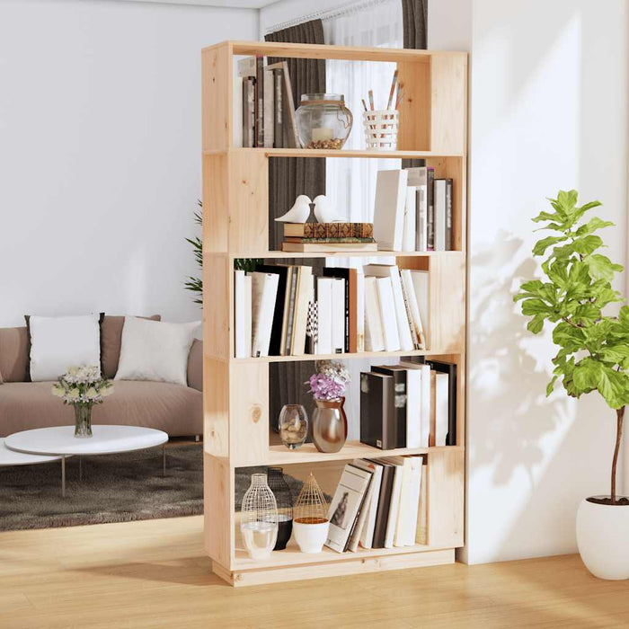 Bibliotecă/Separator cameră, 80x25x132 cm lemn masiv pin WALTI