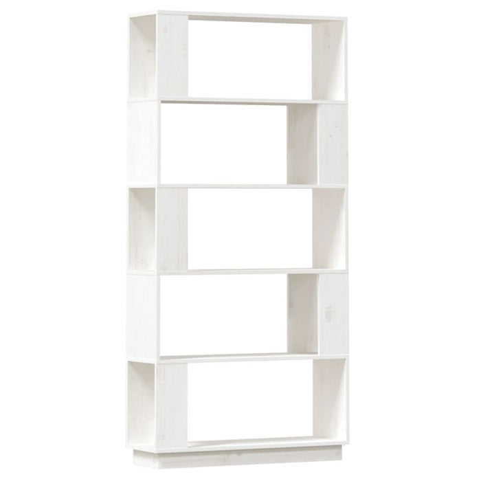 Bibliotecă/Separator cameră, alb, 80x25x132 cm lemn masiv pin - WALTI WALTI