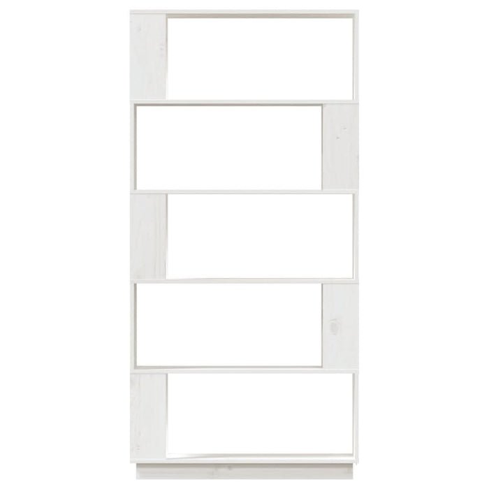 Bibliotecă/Separator cameră, alb, 80x25x132 cm lemn masiv pin - WALTI WALTI