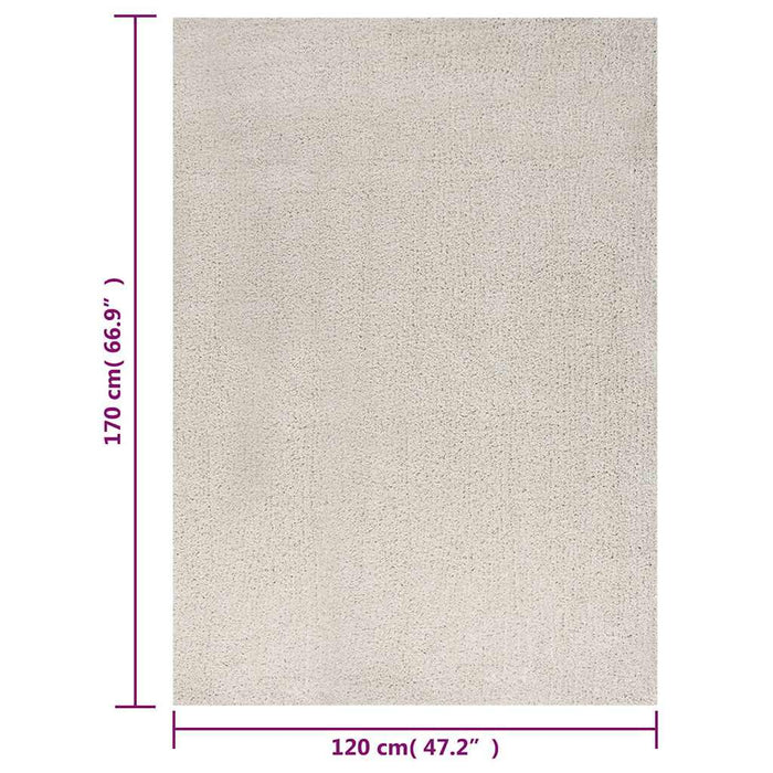 342137 vidaXL Covor Shaggy, crem, 120x170 cm, cu fir lung WALTI