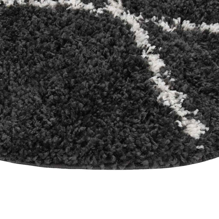 Covor Shaggy, fir lung, crem și antracit, φ120 cm WALTI