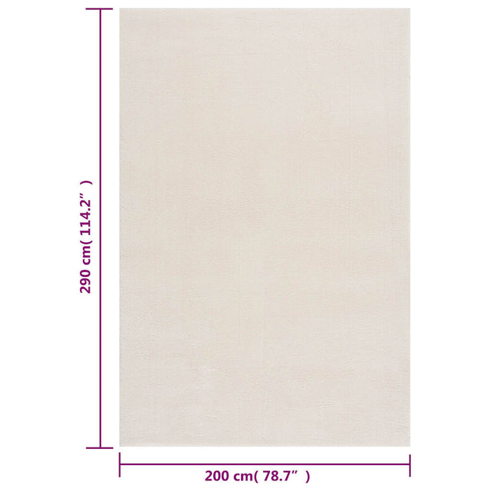 Covor lavabil, moale și pufos, 200x290 cm, anti-alunecare, crem WALTI