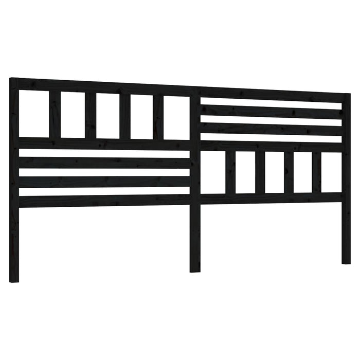 Tăblie de pat, negru, 186x4x100 cm, lemn masiv de pin WALTI