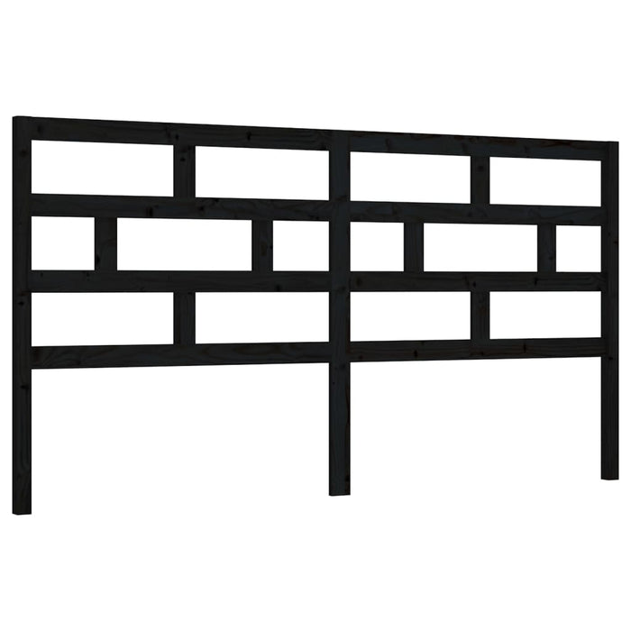 Tăblie de pat, negru, 186x4x100 cm, lemn masiv de pin WALTI