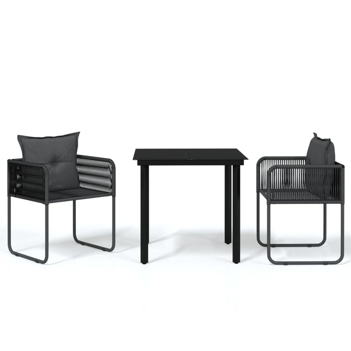 Set de mobilier pentru grădină, 3 piese, negru - WALTI WALTI