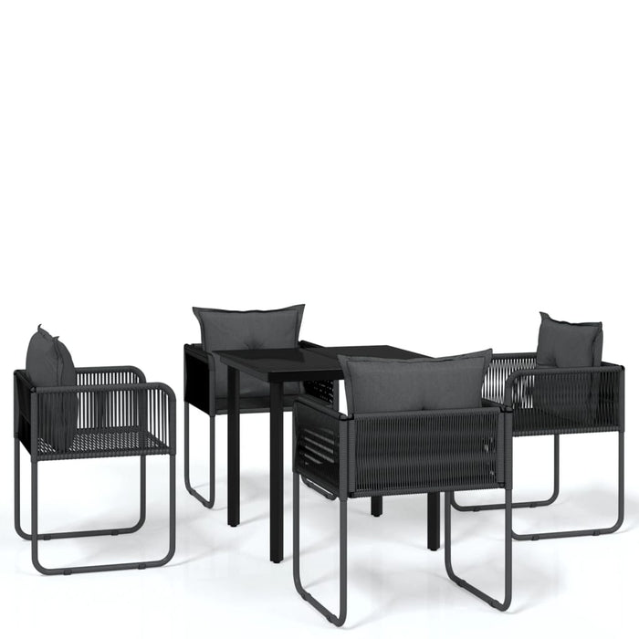 Set de servit masa pentru grădină, 5 piese, negru WALTI