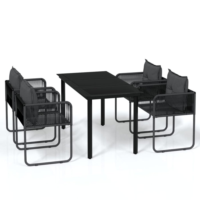 Set de servit masa pentru grădină, 5 piese, negru - WALTI WALTI