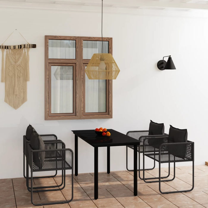 Set de servit masa pentru grădină, 5 piese, negru - WALTI WALTI