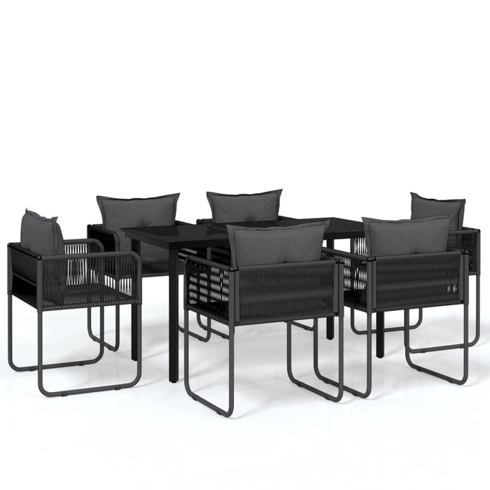 Set de servit masa pentru grădină, 7 piese, negru WALTI