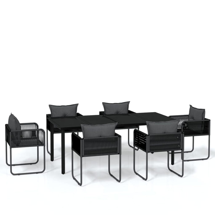 Set de servit masa pentru grădină, 7 piese, negru - WALTI WALTI