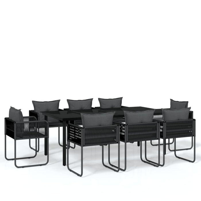 Set de mobilier pentru grădină, 9 piese, negru WALTI