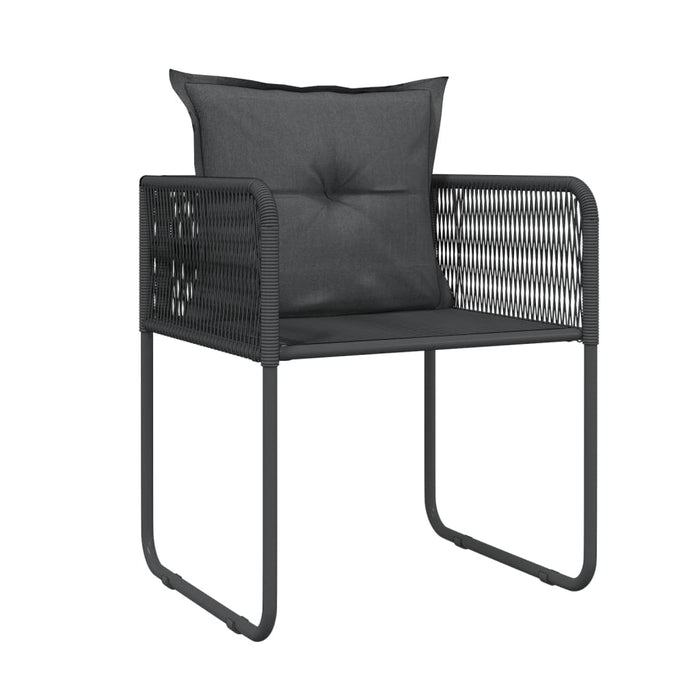 Set de mobilier pentru grădină, 9 piese, negru WALTI