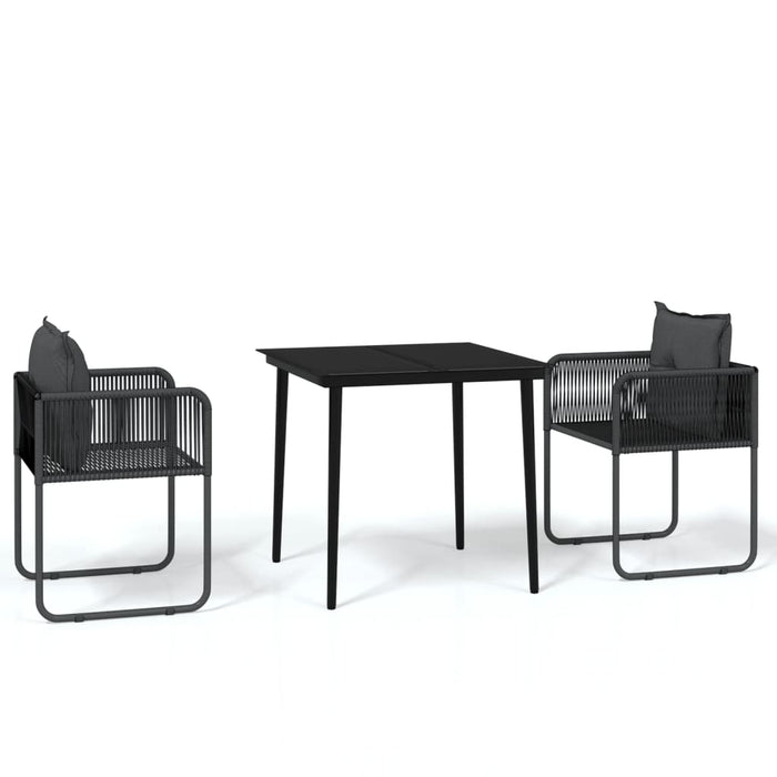 Set de mobilier pentru grădină, 3 piese, negru - WALTI WALTI