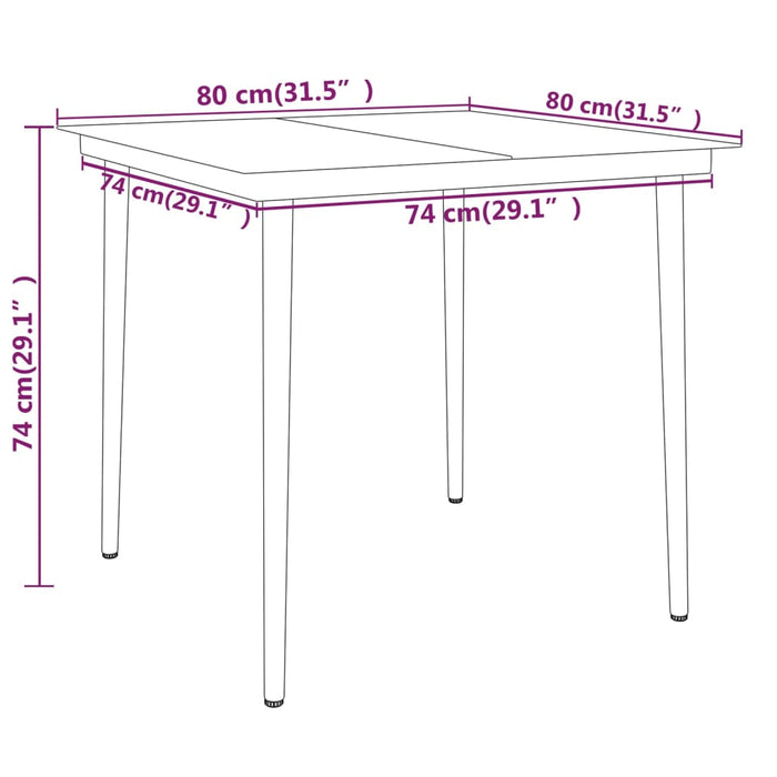 Set de mobilier pentru grădină, 3 piese, negru - WALTI WALTI