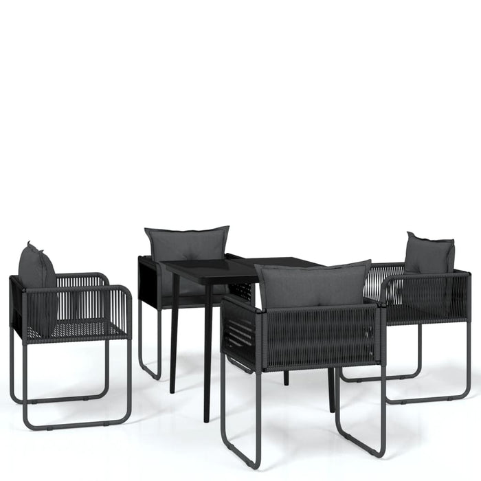 Set de servit masa pentru grădină, 5 piese, negru - WALTI WALTI