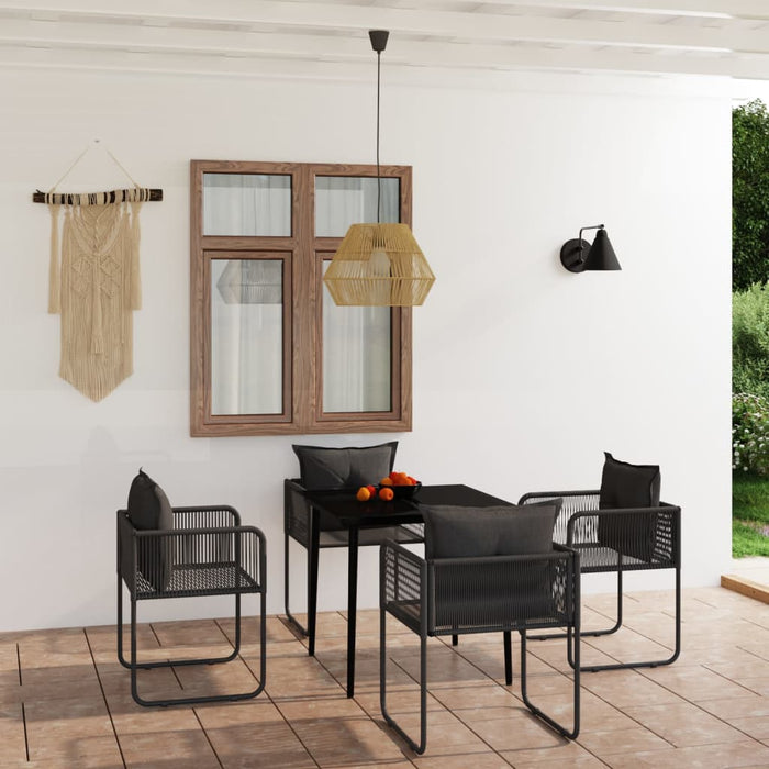 Set de servit masa pentru grădină, 5 piese, negru - WALTI WALTI