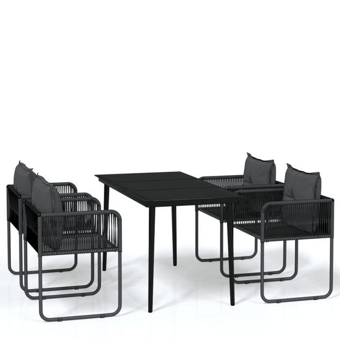 Set de servit masa pentru grădină, 5 piese, negru - WALTI WALTI