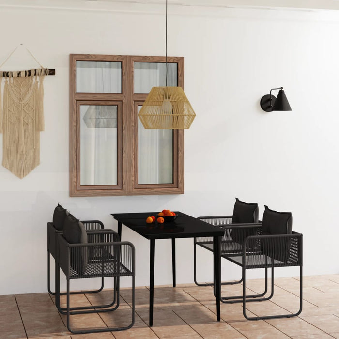 Set de servit masa pentru grădină, 5 piese, negru - WALTI WALTI