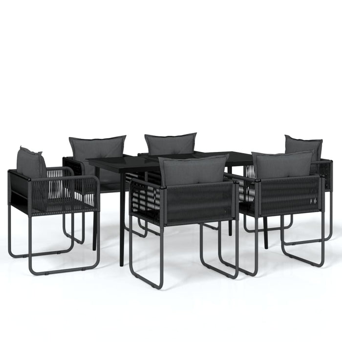 Set de servit masa pentru grădină, 7 piese, negru - WALTI WALTI