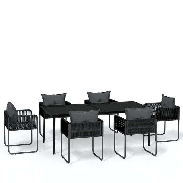 Set de servit masa pentru grădină, 7 piese, negru - WALTI WALTI