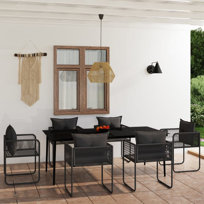 Set de servit masa pentru grădină, 7 piese, negru - WALTI WALTI