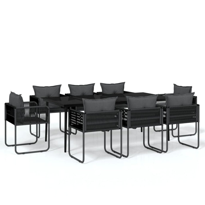 Set de mobilier pentru grădină, 9 piese, negru - WALTI WALTI
