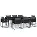 Set de mobilier pentru grădină, 9 piese, negru - WALTI WALTI