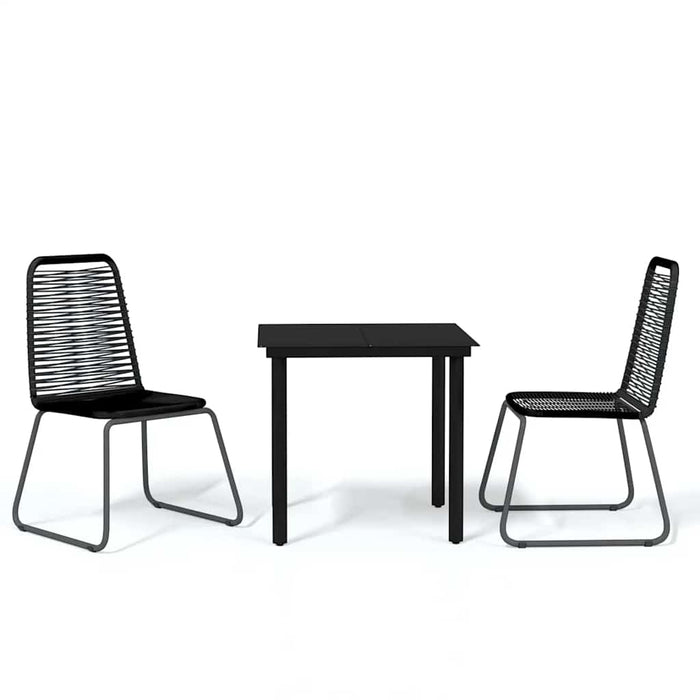 Set de mobilier pentru grădină, 3 piese, negru WALTI