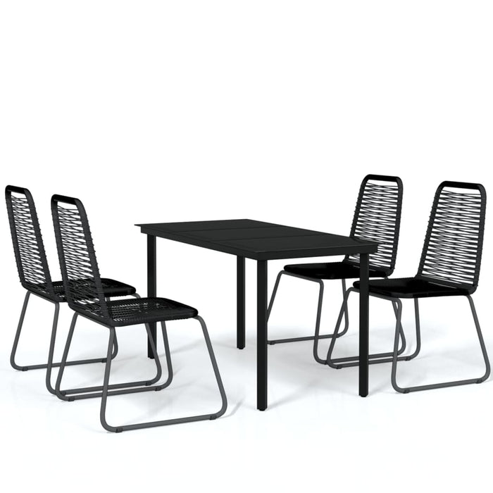 Set de servit masa pentru grădină, 5 piese, negru - WALTI WALTI