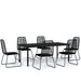 Set de mobilier pentru grădină, 7 piese, negru - WALTI WALTI