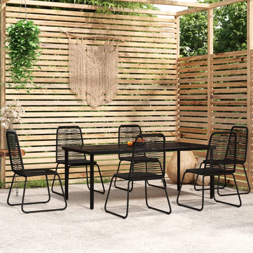 Set de mobilier pentru grădină, 7 piese, negru - WALTI WALTI