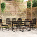Set de mobilier pentru grădină, 9 piese, negru - WALTI WALTI
