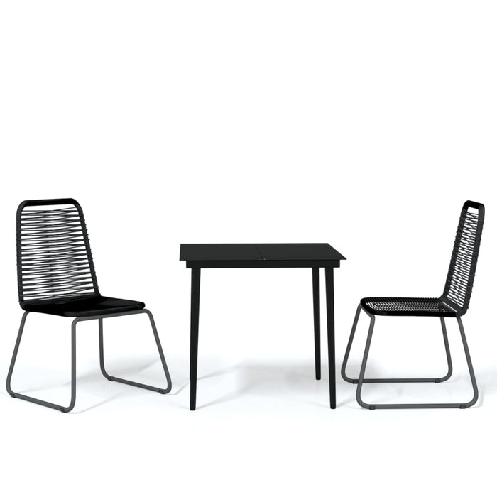 Set de mobilier pentru grădină, 3 piese, negru - WALTI WALTI