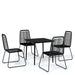 Set de mobilier pentru grădină, 5 piese, negru - WALTI WALTI