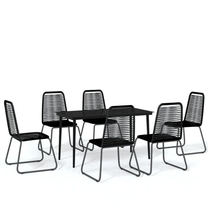 Set de servit masa pentru grădină, 7 piese, negru WALTI