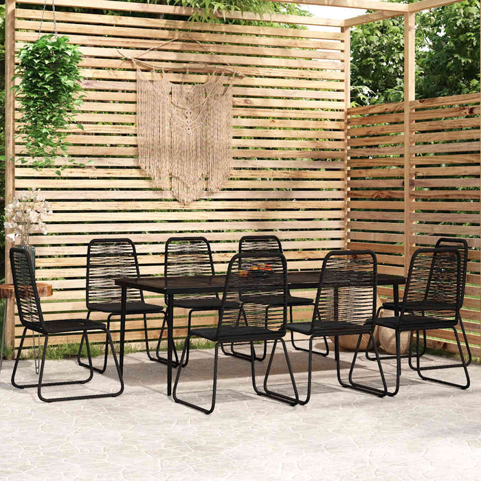 Set de mobilier pentru grădină, 9 piese, negru - WALTI WALTI
