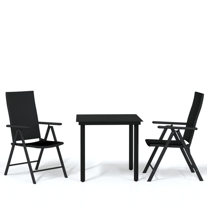 Set de mobilier pentru grădină, 3 piese, negru WALTI