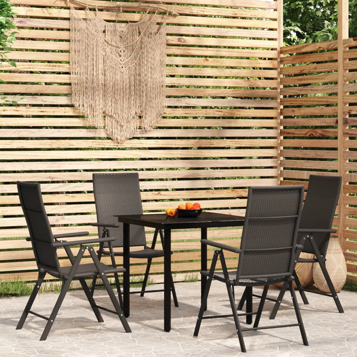 Set de mobilier pentru grădină, 5 piese, negru - WALTI WALTI