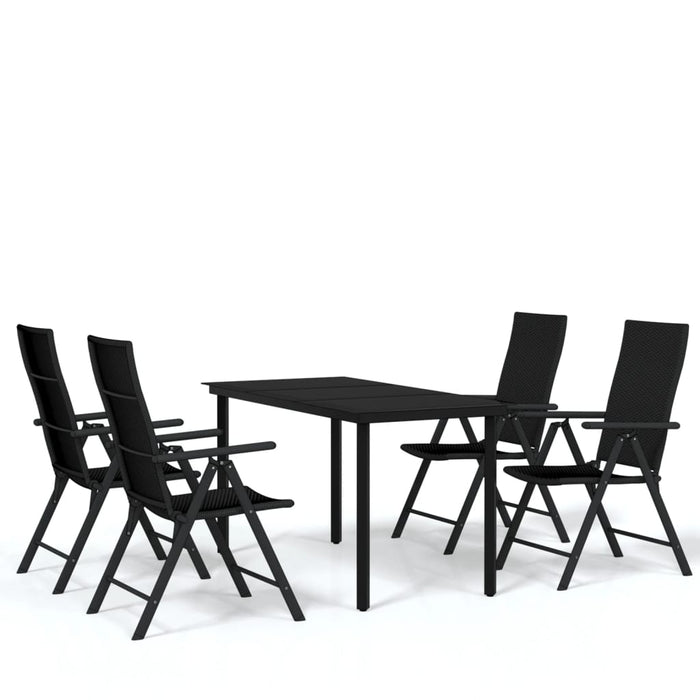 Set de servit masa pentru grădină, 5 piese, negru - WALTI WALTI