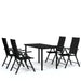 Set de servit masa pentru grădină, 5 piese, negru - WALTI WALTI