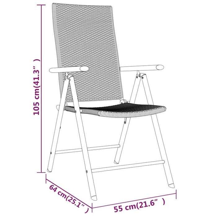 Set de servit masa pentru grădină, 5 piese, negru - WALTI WALTI