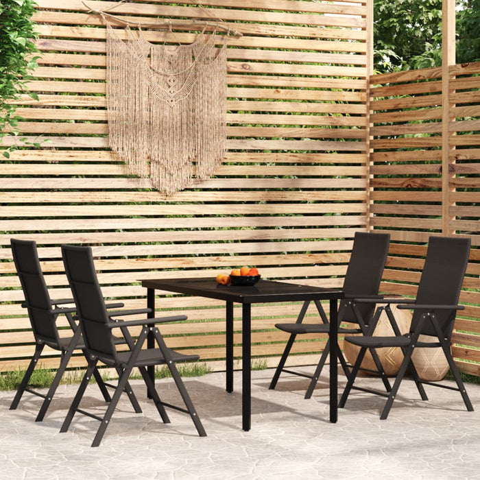 Set de servit masa pentru grădină, 5 piese, negru - WALTI WALTI