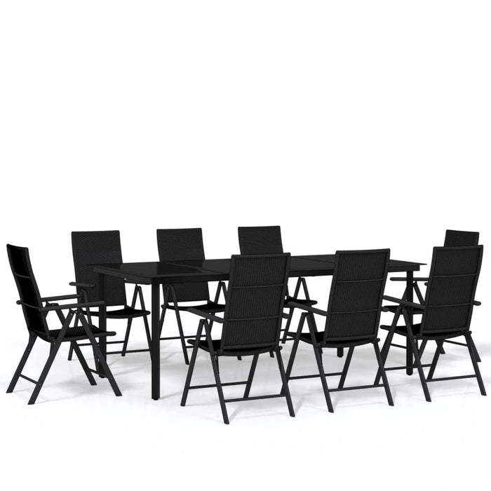 Set mobilier de grădină, 9 piese, negru - WALTI WALTI