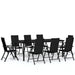 Set mobilier de grădină, 9 piese, negru - WALTI WALTI