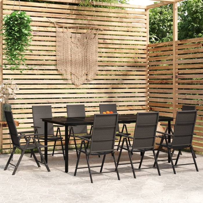 Set mobilier de grădină, 9 piese, negru - WALTI WALTI