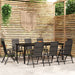 Set mobilier de grădină, 9 piese, negru - WALTI WALTI
